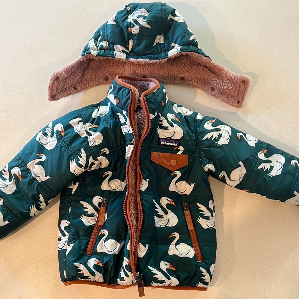 Fully reversible toddler Patagonia jacket.